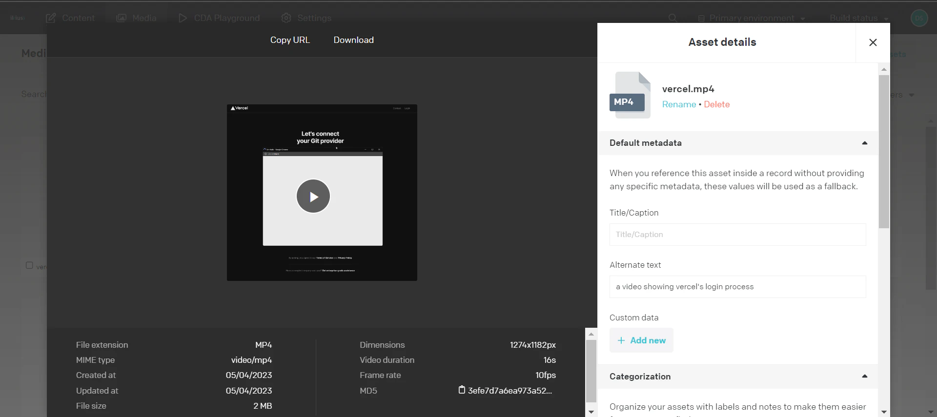 video api datocms