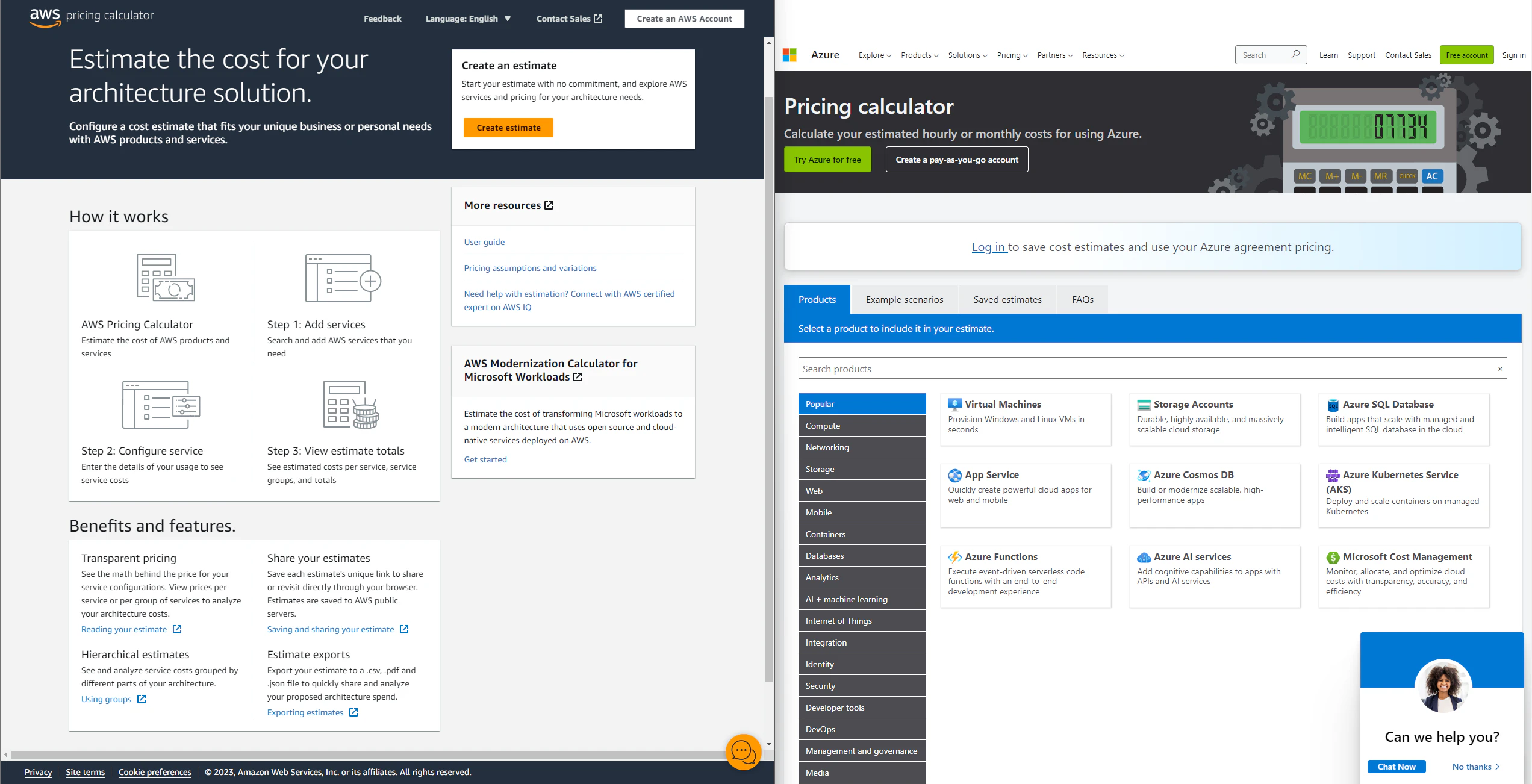 aws vs azure pricing