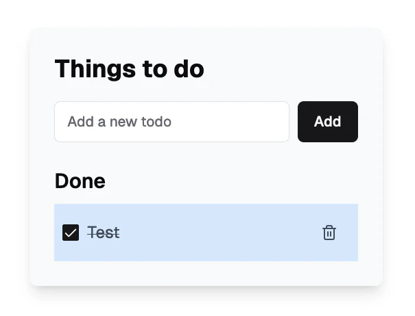 Updated todo list application UI