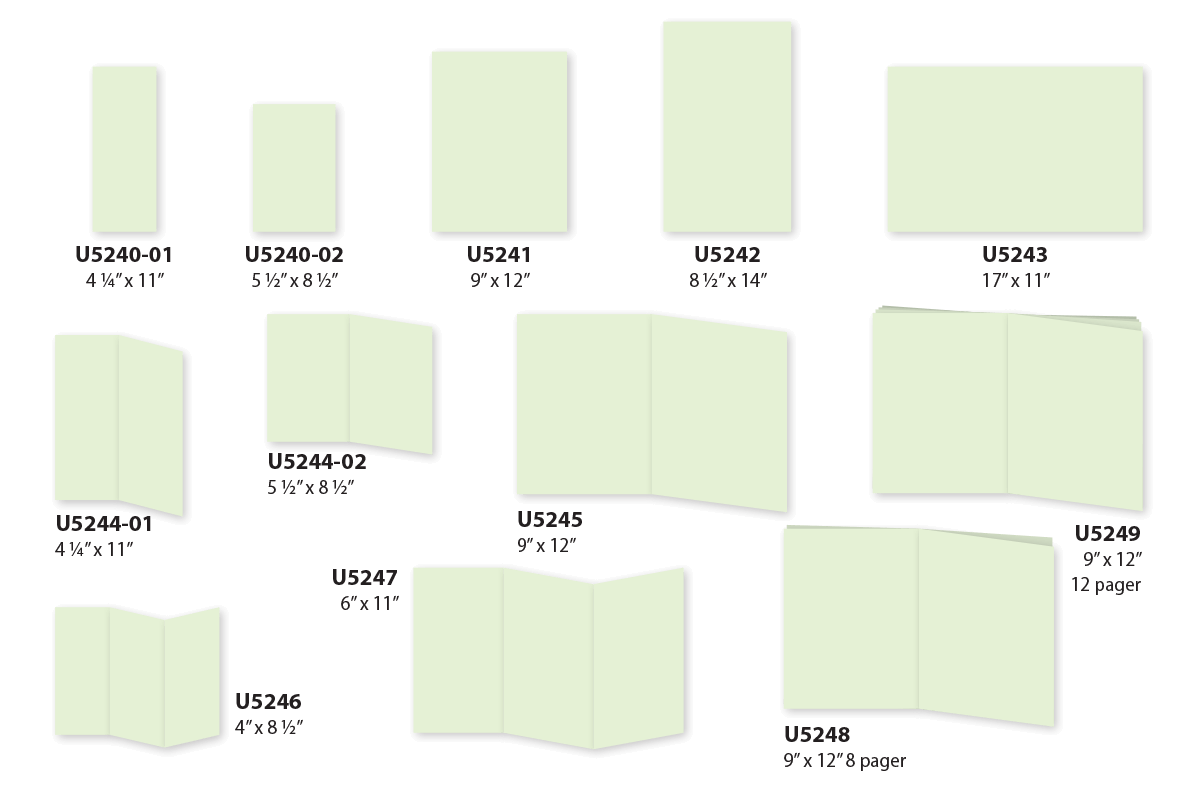 Menus Sizes and Shapes