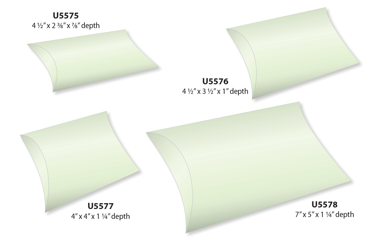 Pillow Boxes Sizes and Shapes