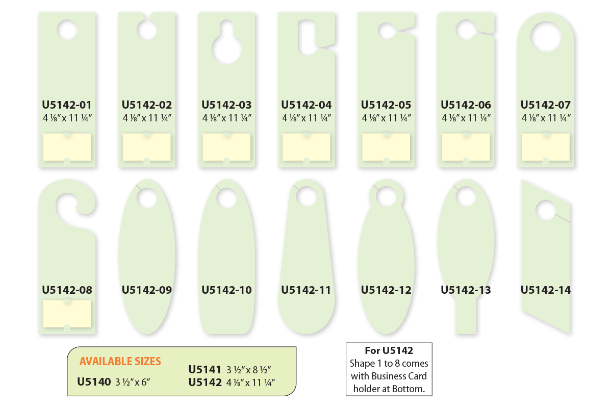 Door Hangers Plastic Sizes and Shapes