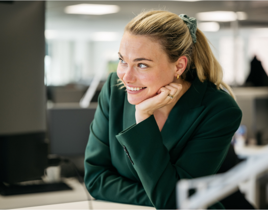 Employee smiling