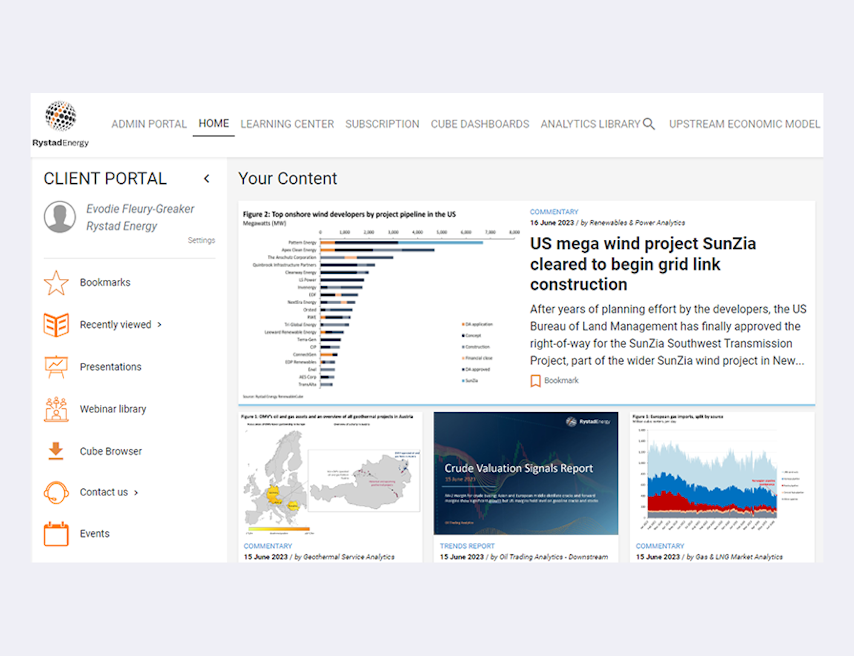 Client Portal navigation