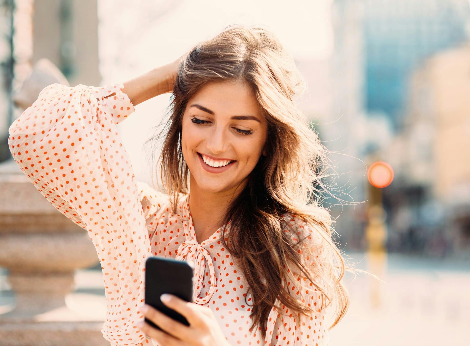Woman looking at phone