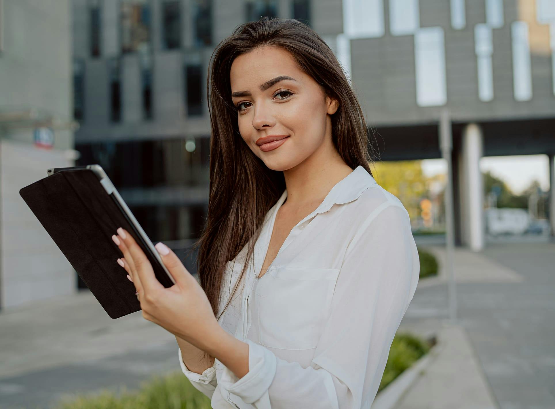 Woman with tablet