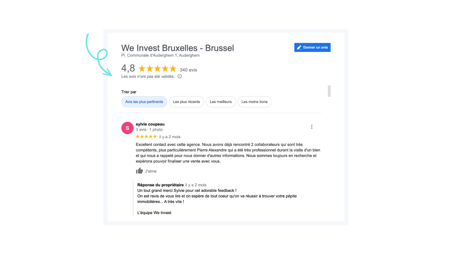 Google Reviews We Invest Brussels