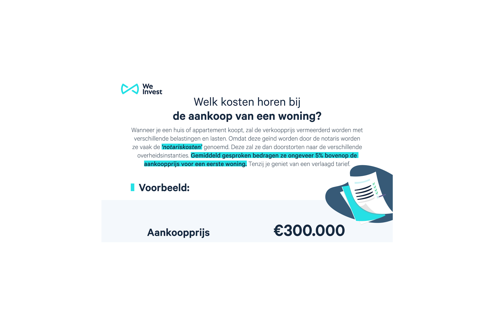 Welk kosten horen bij de aankoop van een woning ?