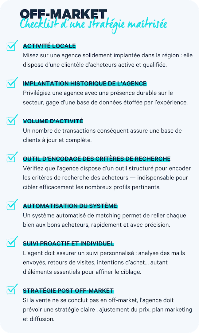 Check-list d'une stratégie off-market réussie