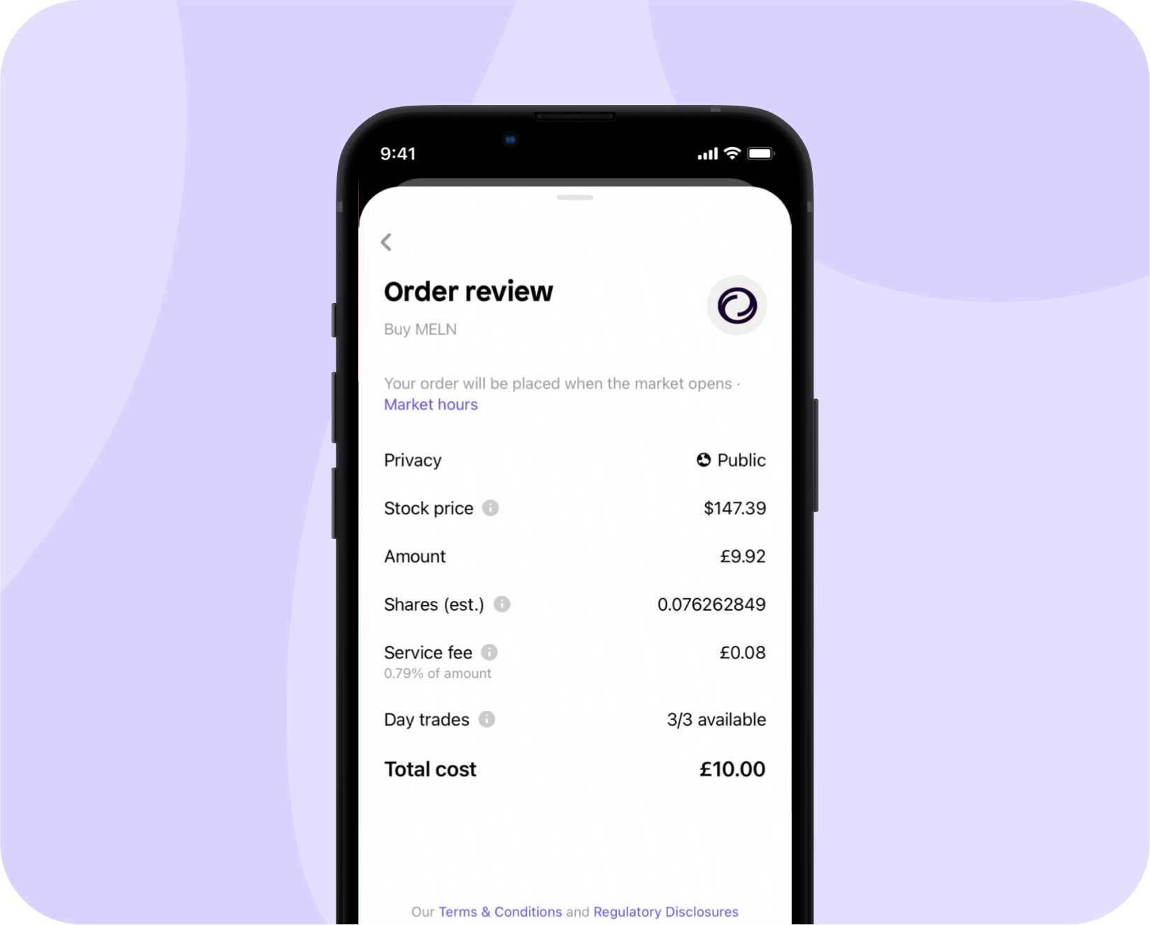 Order review on the Shares app - how to buy stocks on the Shares app
