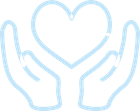 Graphic image of Healthcare Logo - Hands holding heart