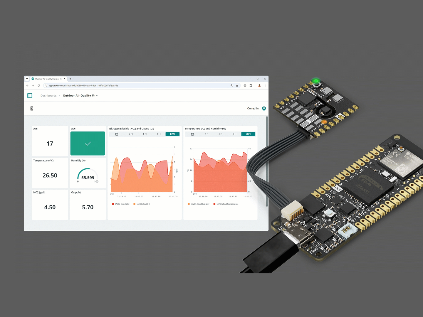 Monitoring Outdoor Air Quality with the Nicla Sense Env