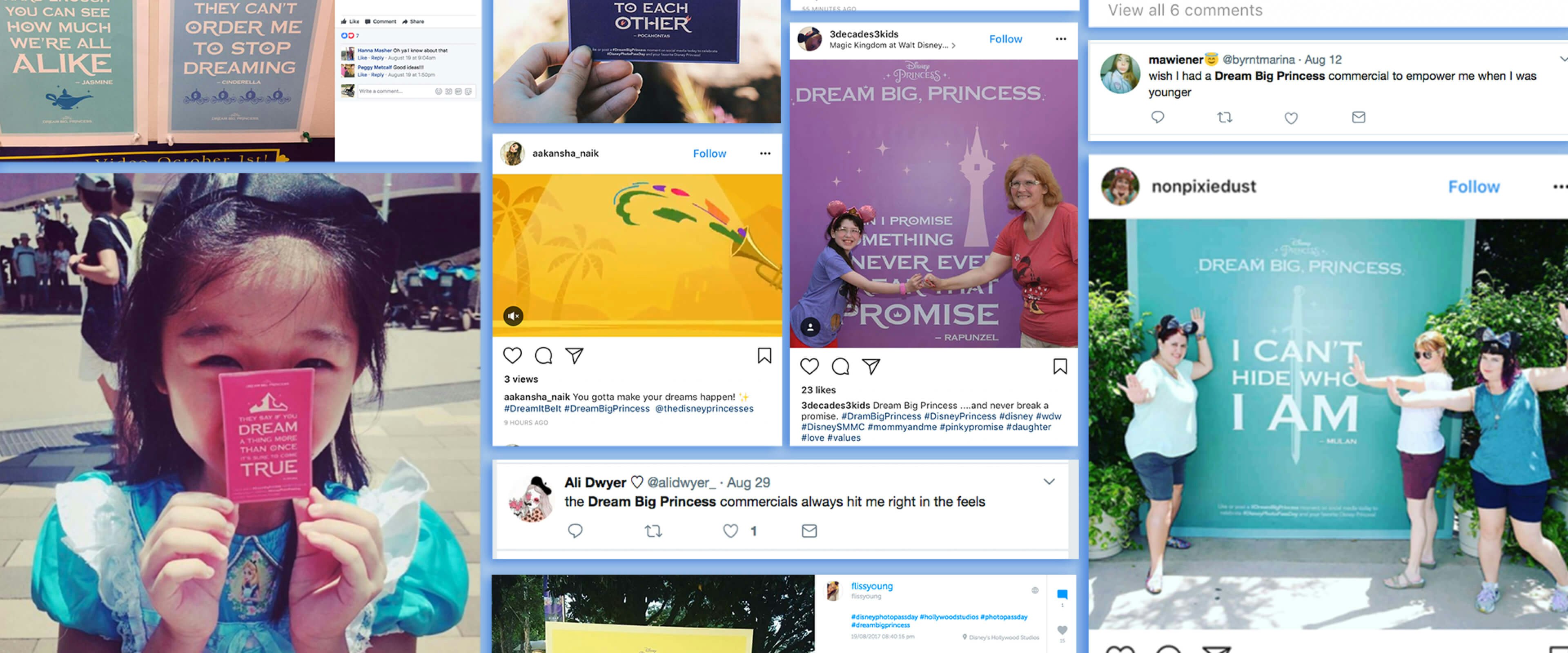 Social screen grab collage