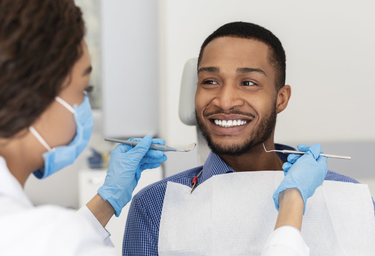 Man getting his teeth worked on