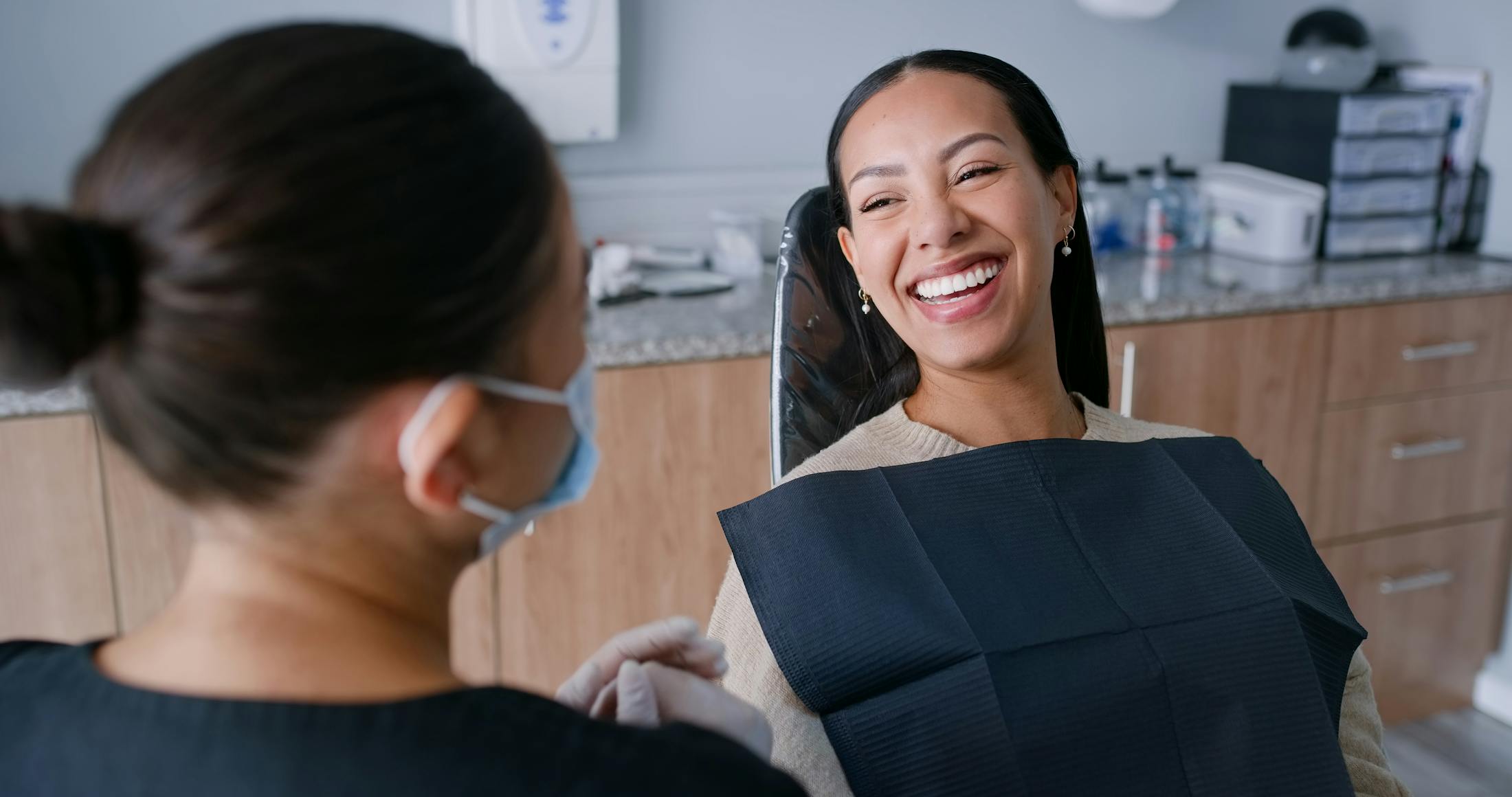 Woman at a dentist's office