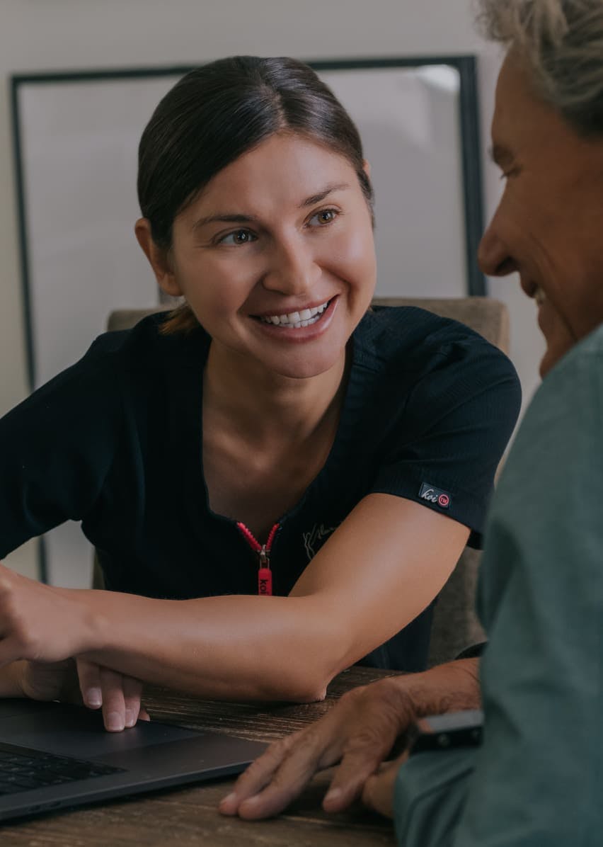 One of Dr. Markelov's staff working with a patient.