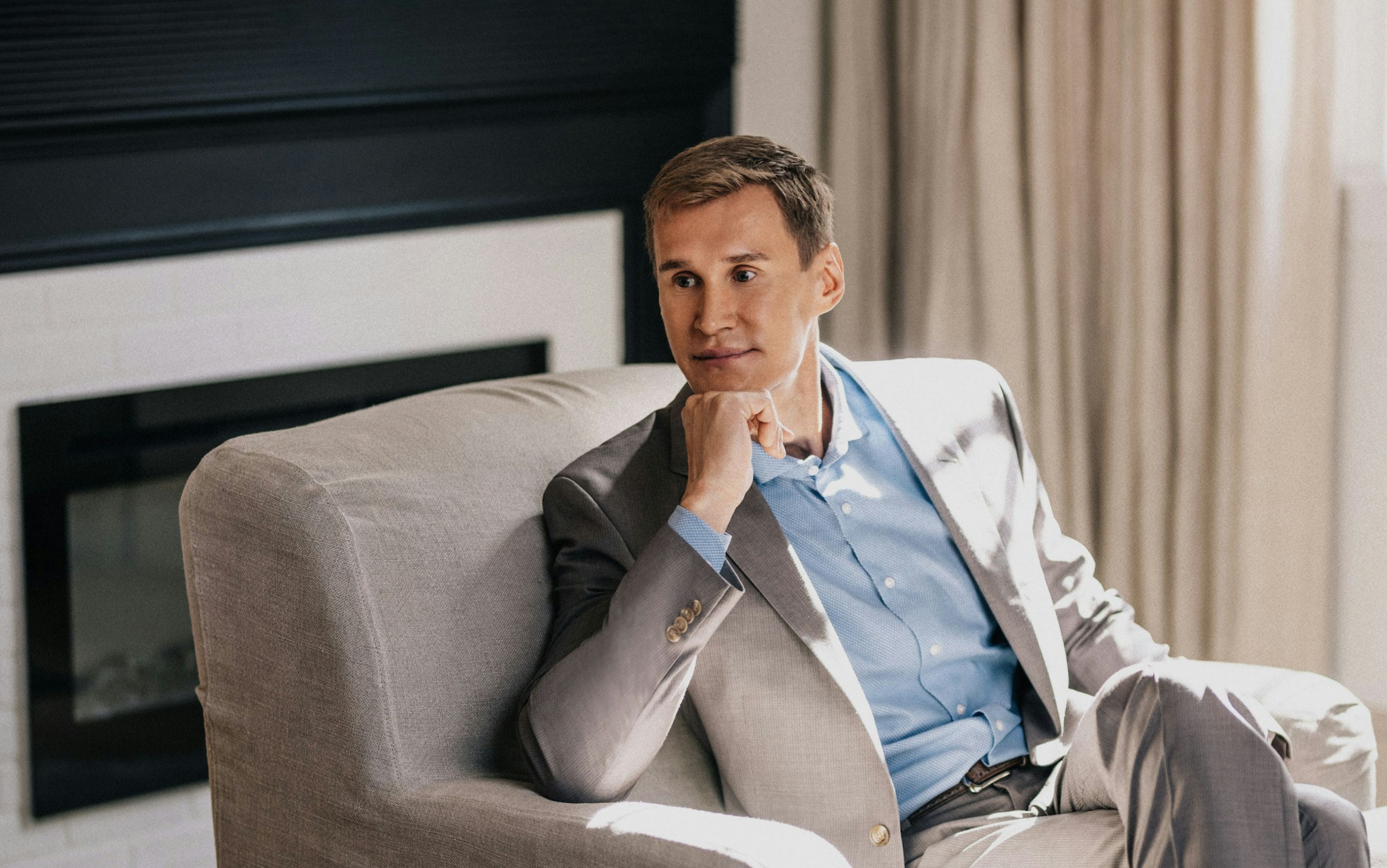 Dr. Markelov sitting in his office in Tampa.