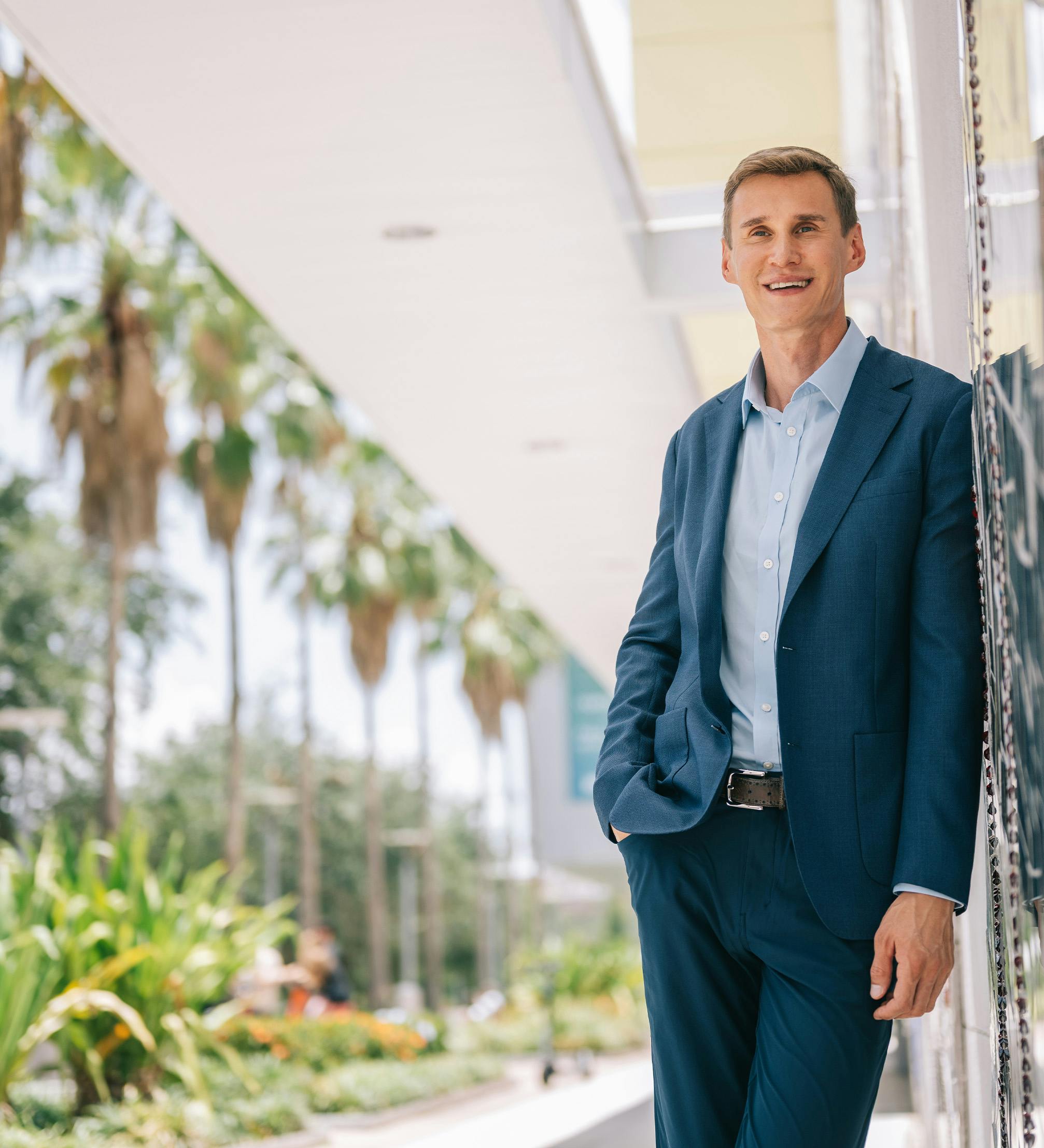 Dr. Markelov outside his office.