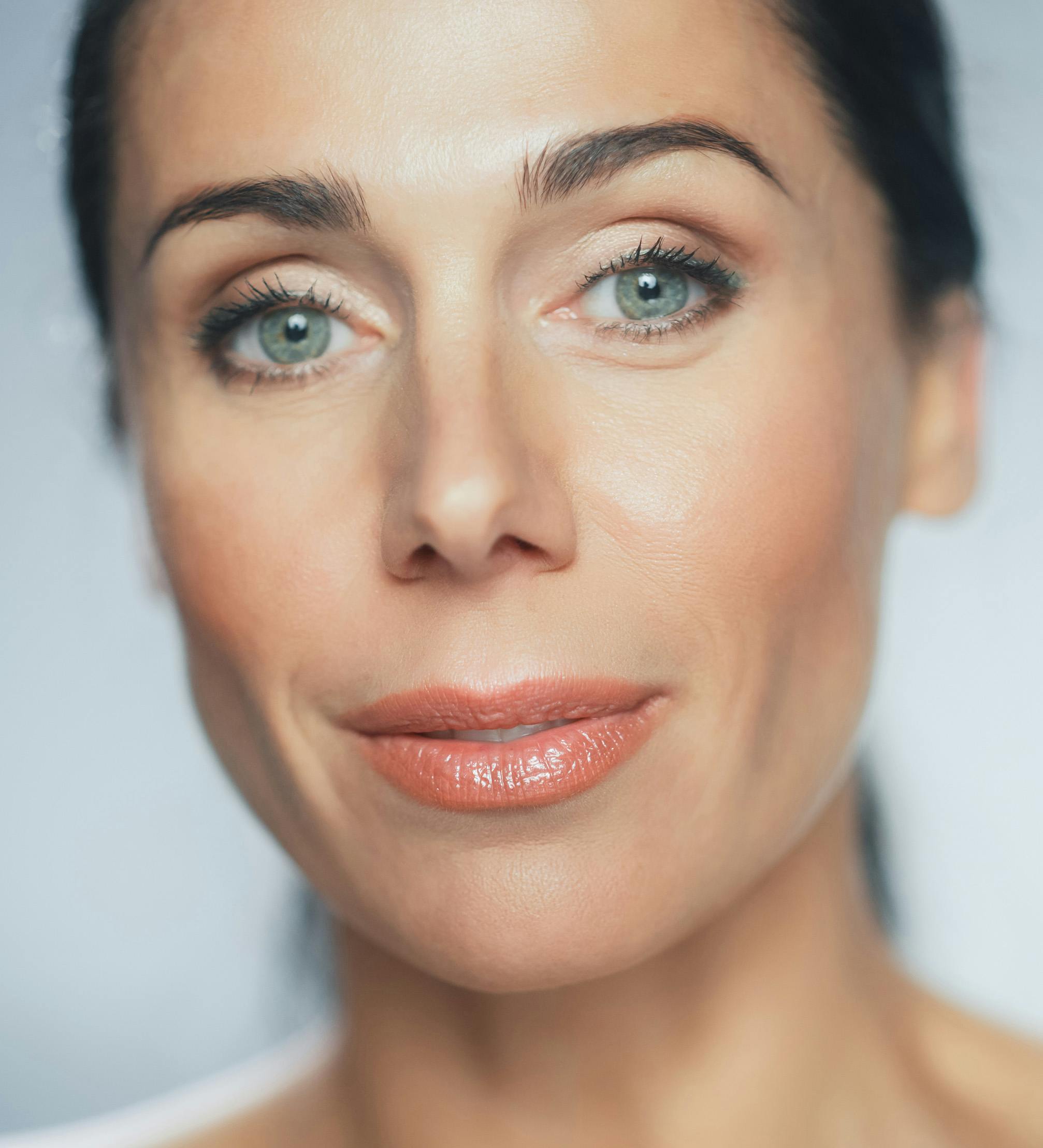 Closeup of a woman's face.
