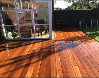 Decking in a Garden