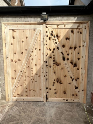 Newly fit wooden garage doors
