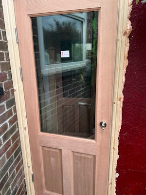 Wood garden door