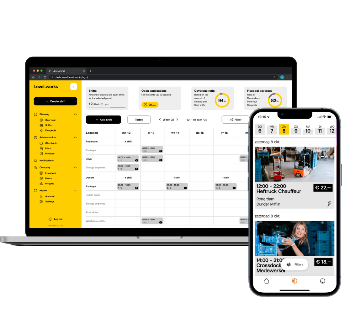Het platform en de app van Level.works