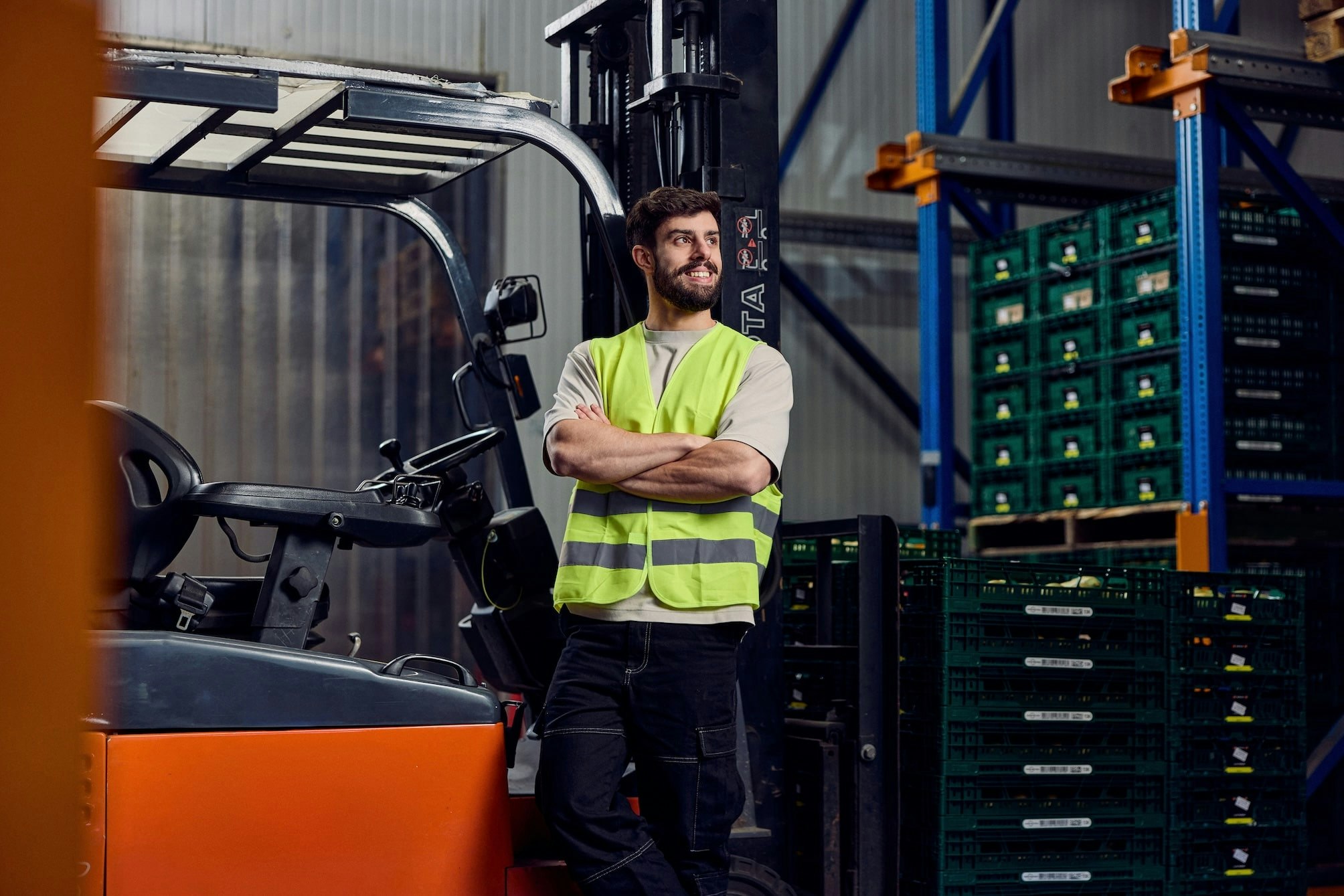Heftruckchauffeur voor heftruck