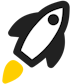 Icon van een vliegende racket