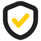 Icon van zekerheid met vinkje