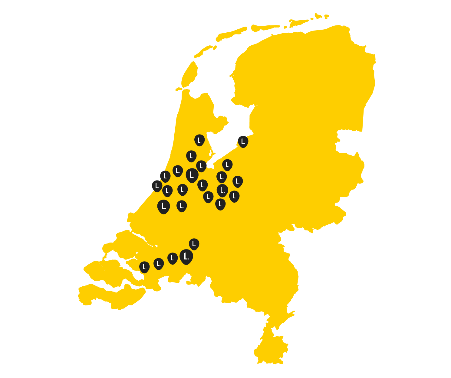 Kaart actieve bustrajecten level.works