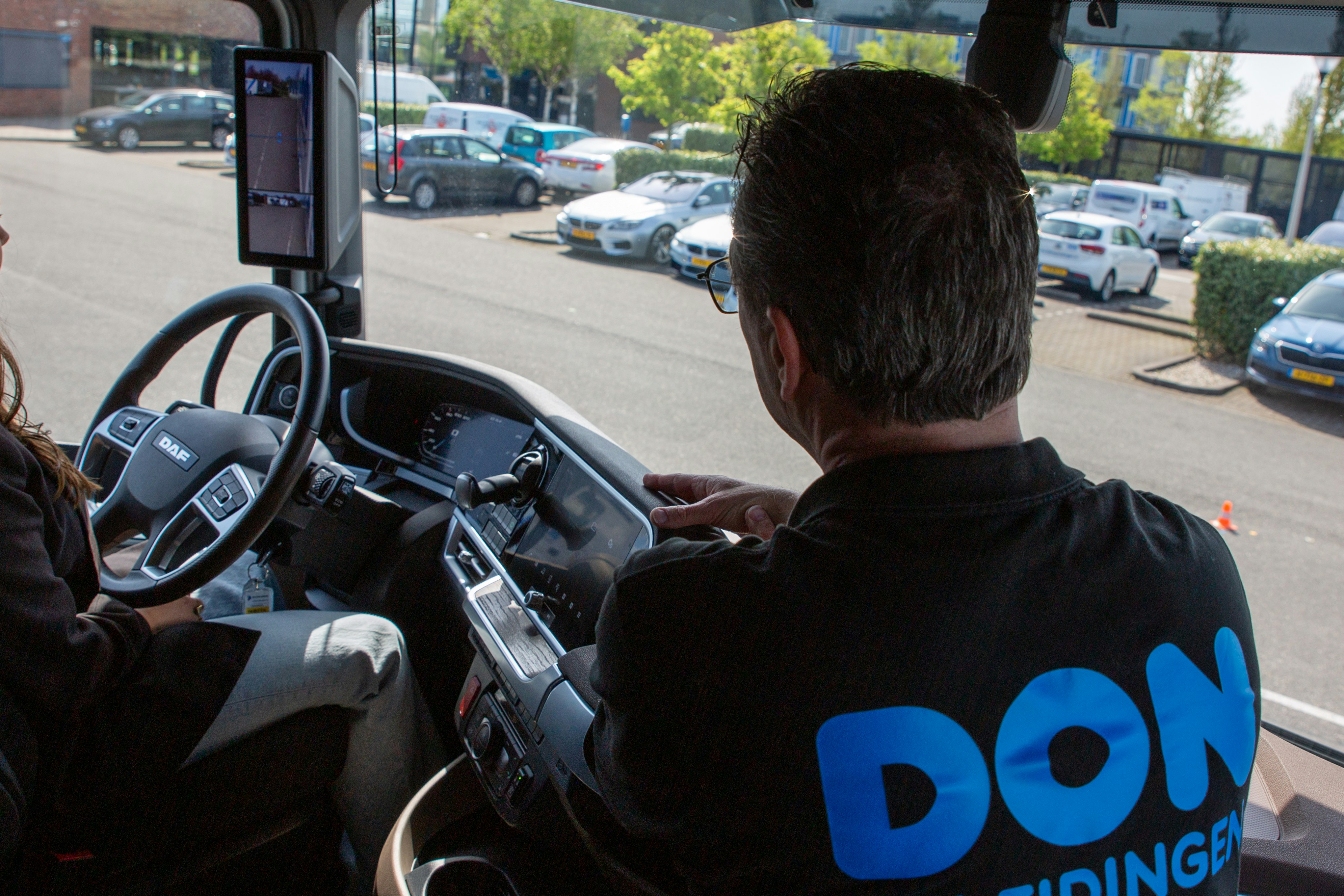 Man in vrachtwagen