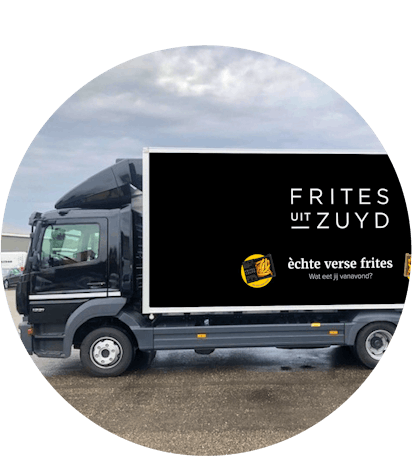 Vrachtwagen van Frites uit zuyd