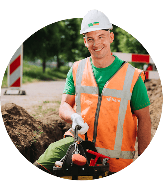 Monteur BAM aan het werk