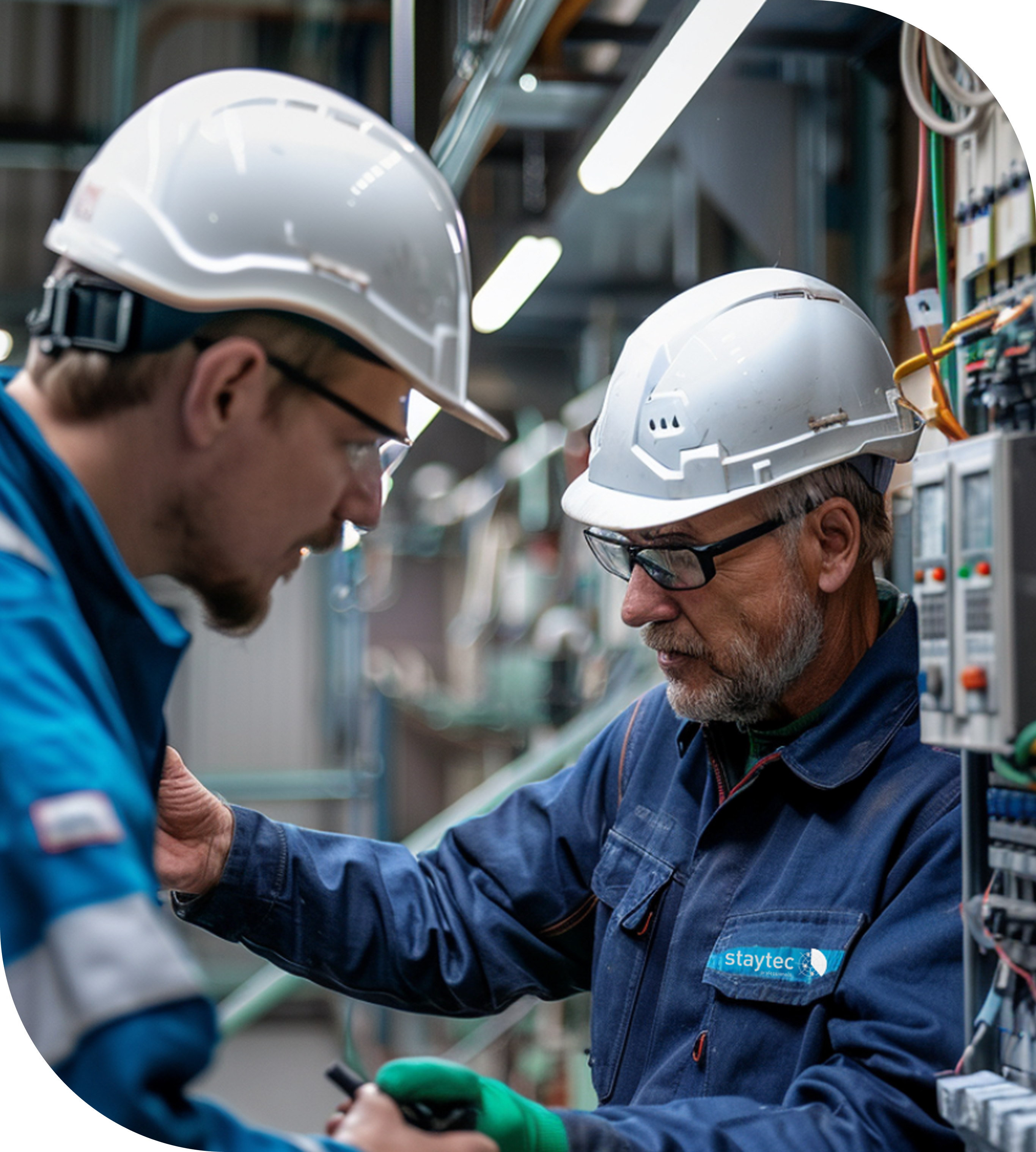 Twee technici aan het werk