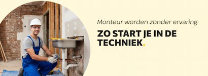 kop van artikel en monteur met witte helm