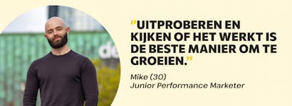 Header met citaat van performance marketeer