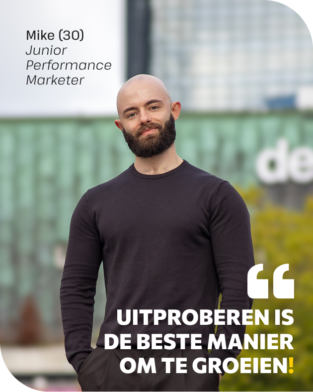 Foto marketeer met quote