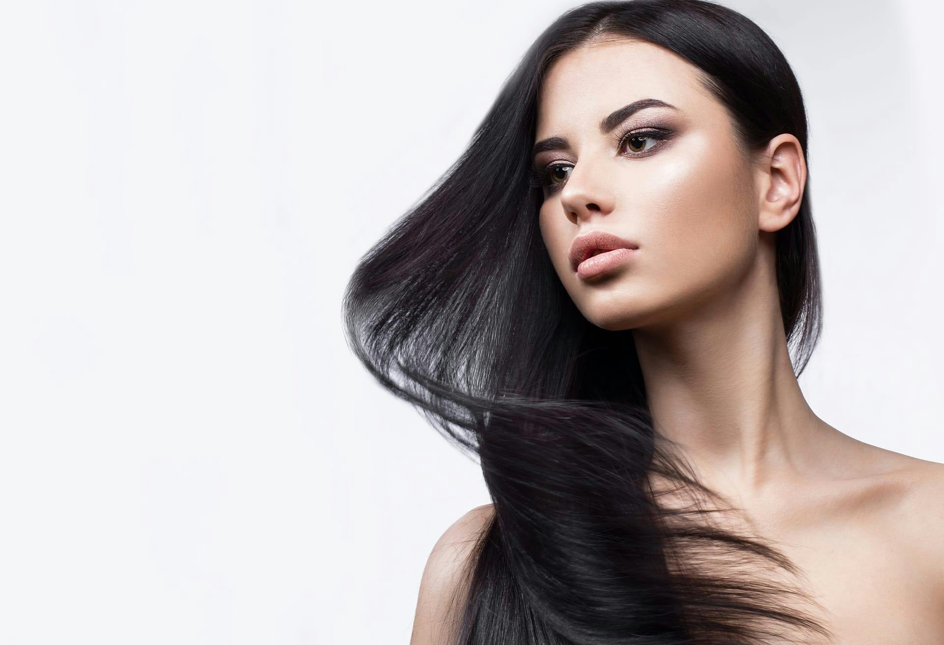 woman with long brown hair
