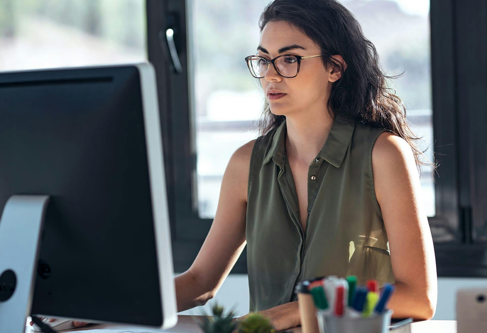 woman at computer