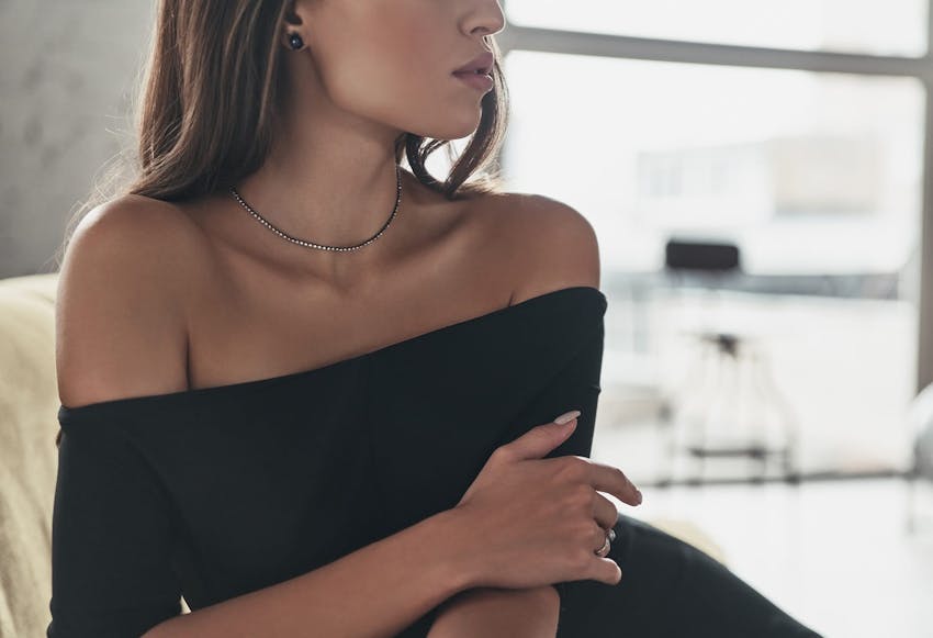 woman in off the shoulder top