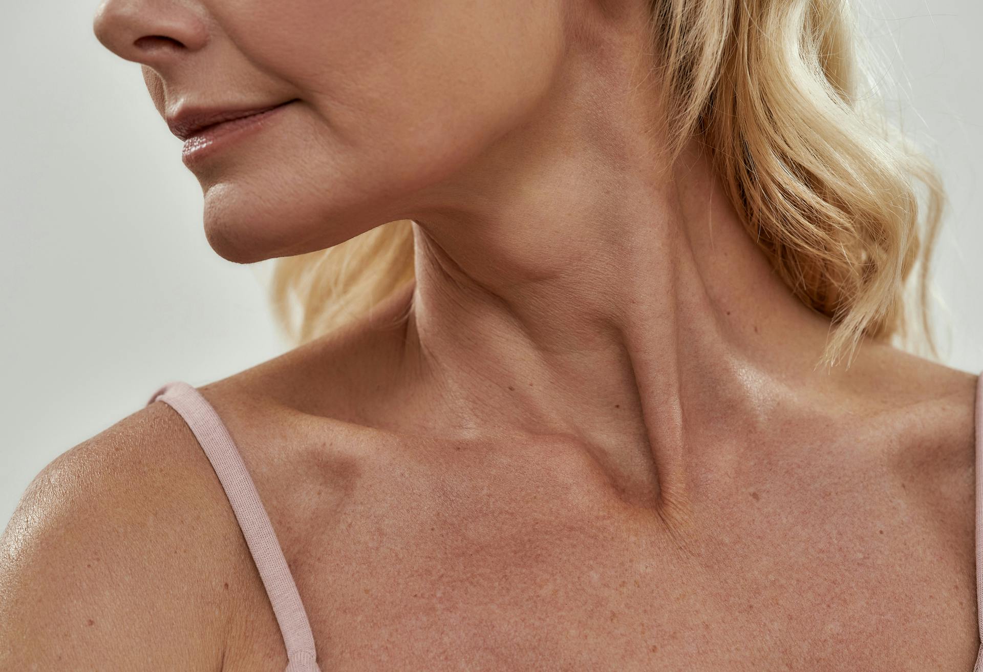 Women's lower face, neck, and chest
