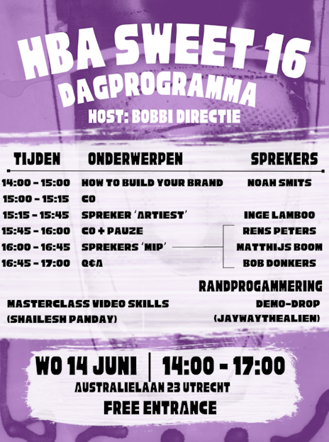 Dagprogramma HBA Sweet 16