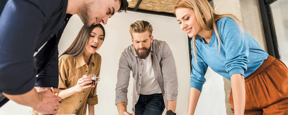 These people work as a team.