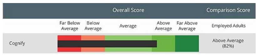 Sample overall scoring as reported by Cognify