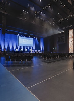 Logo Banner with Gazen in the Lucerne Hall in the KKL Lucerne  Logo Banner with Gazen in the Lucerne Hall in the KKL Lucerne