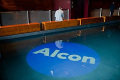 Logo Projection into the Water Canal between Lucerne Hall and Concert Hall in KKL Lucerne