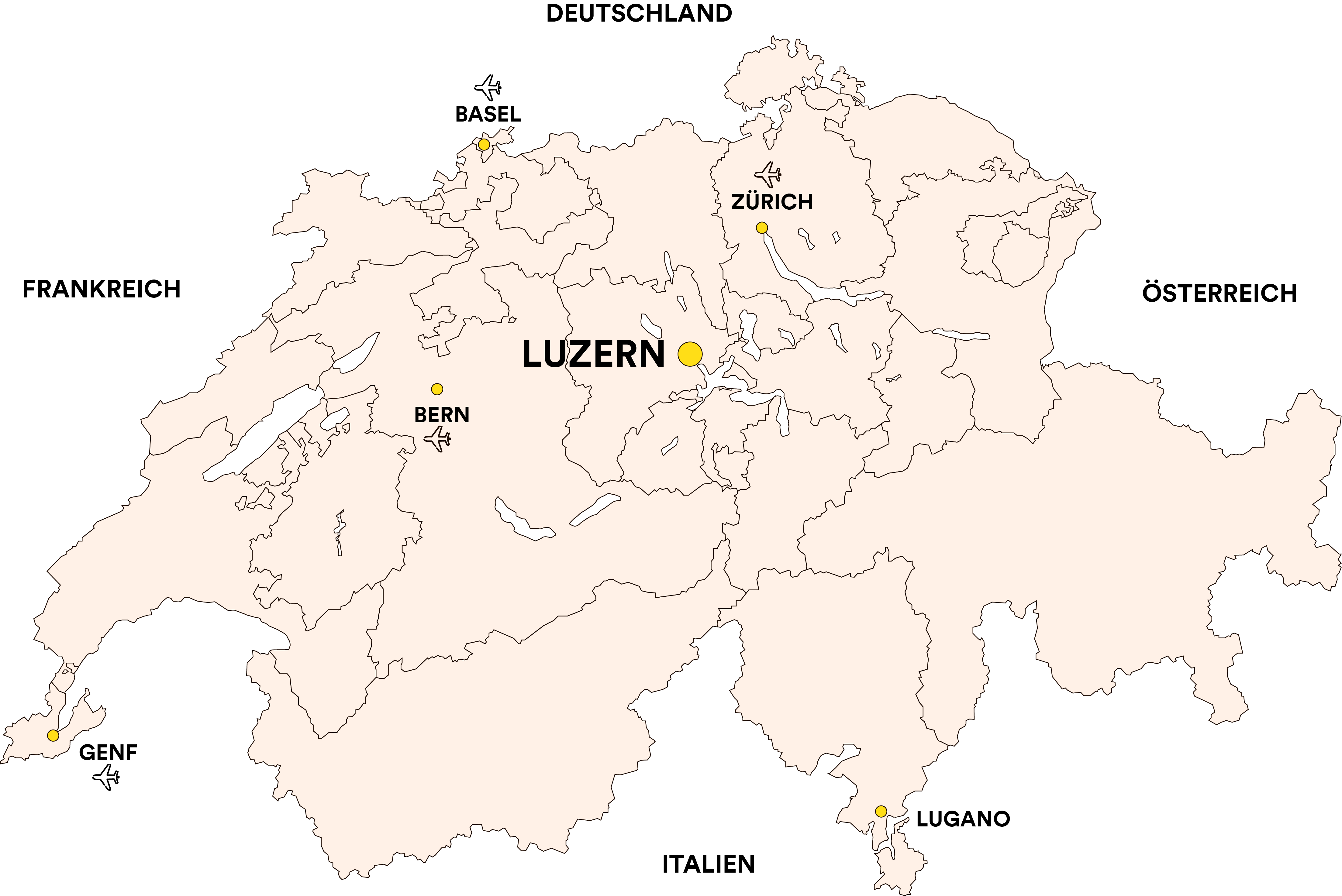 Karte der Schweiz