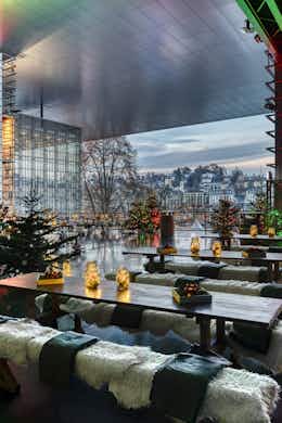 Winterzauber auf der Luzerner Terrasse des KKL Luzern