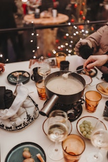 Cheese fondue at the Winter Wonderland at KKL Luzern